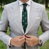 Dark Green With Golden Bird Necktie