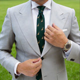 Dark Green With Golden Bird Necktie