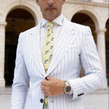 Yellow with Green Island Palm Necktie