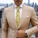 Yellow With Blue And Black Dolphin Necktie