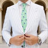 Light Green With Blue Marlin Clouds Necktie