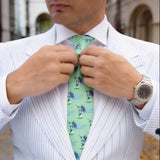 Light Green With Blue Marlin Clouds Necktie