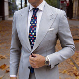 Blue With Multicolor National Flags Necktie