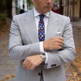 Blue With Multicolor National Flags Necktie