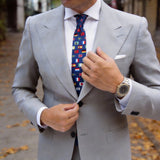 Blue With Multicolor National Flags Necktie