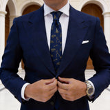 Navy Blue With Yellow Medical Icons Necktie