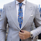 Blue With Yellow Musical Instruments Necktie