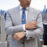 Blue With Yellow Musical Instruments Necktie