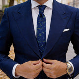 Navy Blue With Green Constellation Necktie