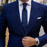 Navy Blue With Green Constellation Necktie