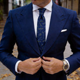 Navy Blue With Green Constellation Necktie