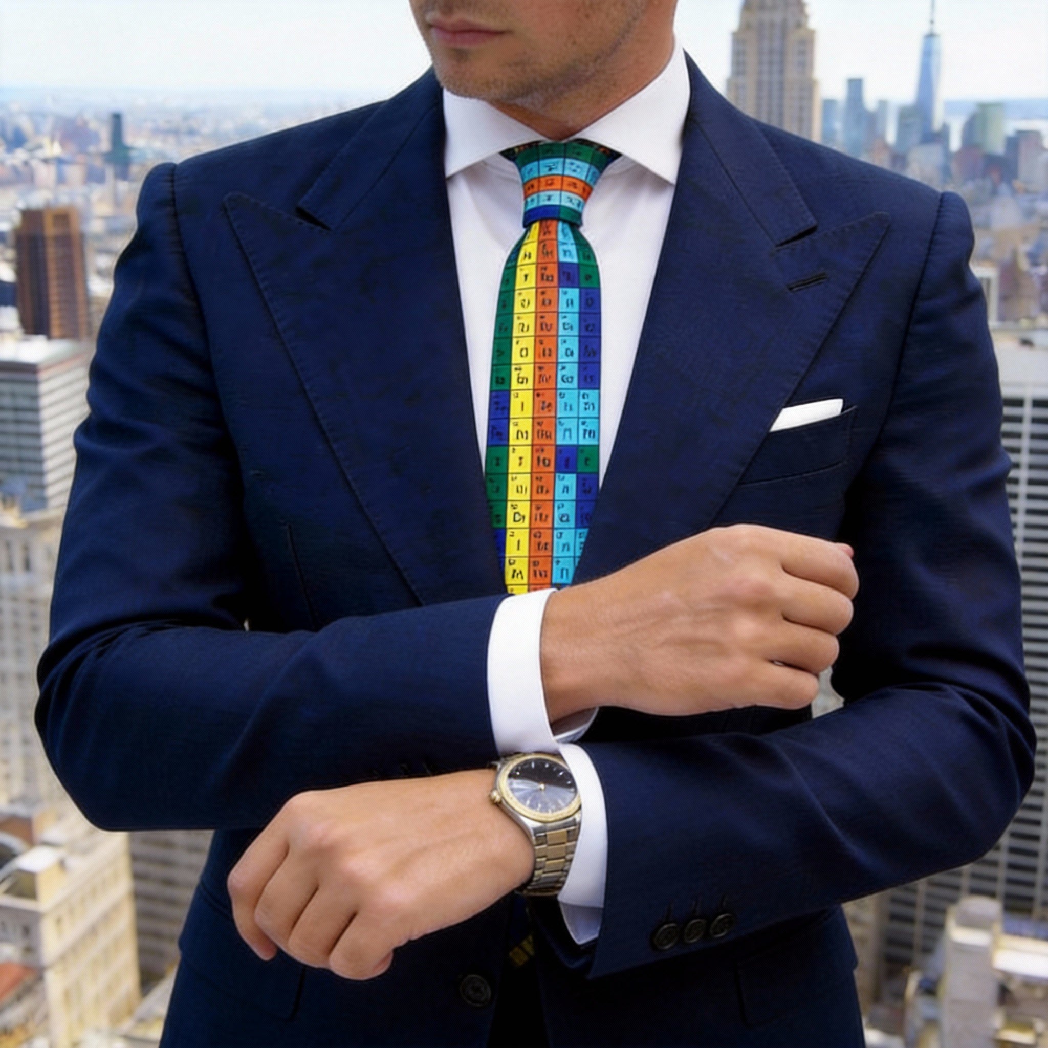 Multicolor With Colorful Periodic Table Necktie