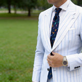 Navy Blue With Colorful Dinosaur Necktie