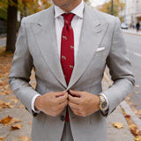 Red With Brown Fox Necktie