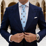 Light Blue With Brown Owl Necktie