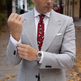 Red With Black White Panda Necktie