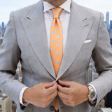 Orange With Blue Shark Necktie