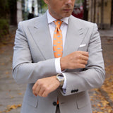 Orange With Blue Shark Necktie