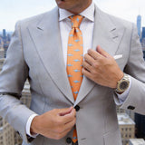 Orange With Blue Shark Necktie