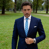 Blue With White Shark Necktie