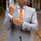 Orange with Blue & White Animal Necktie