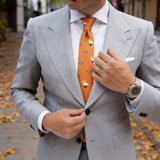 Orange with Blue & White Animal Necktie