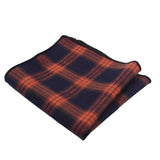 Navy Orange Plaid Pocket Square