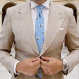 Light Blue With White Bee Necktie