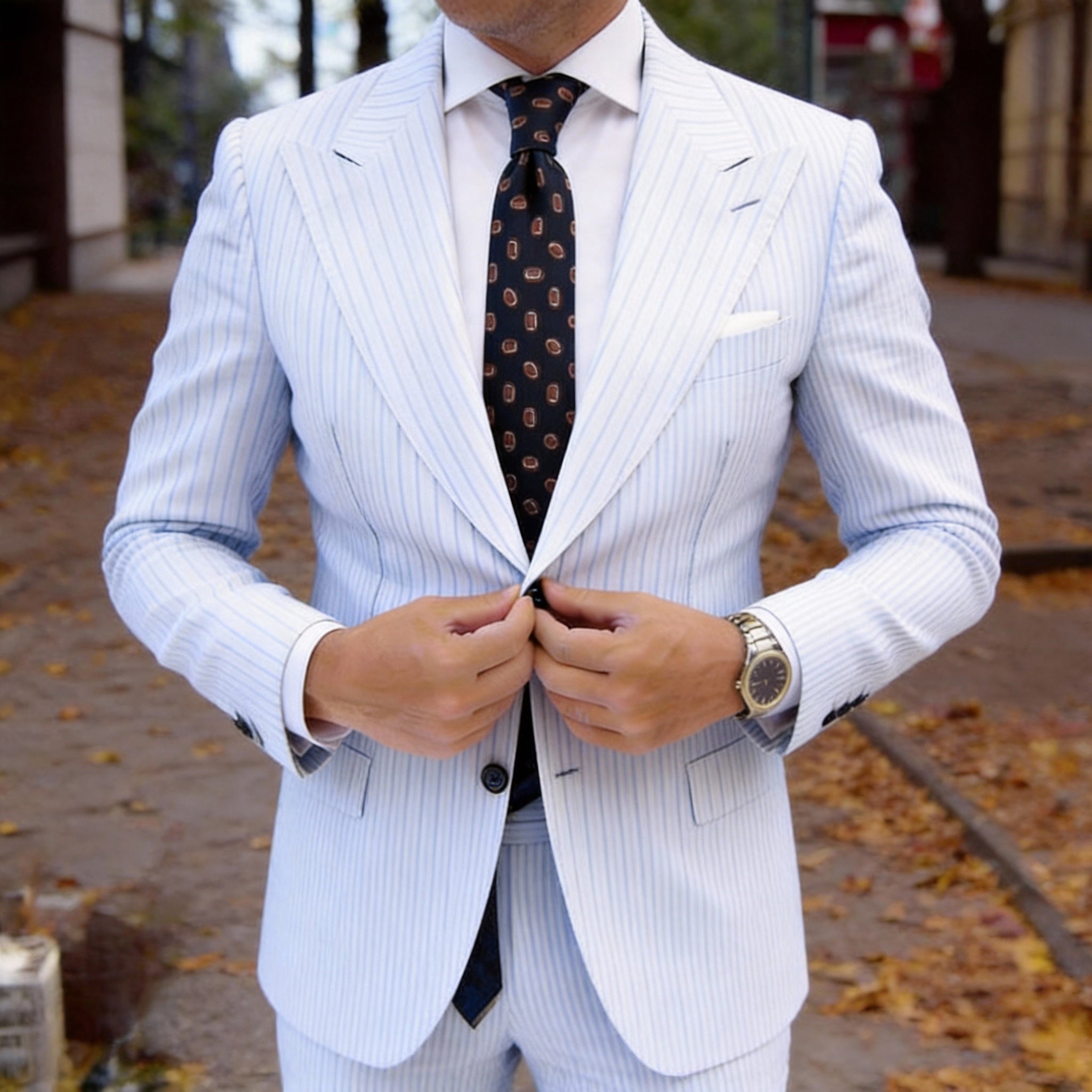 Black With Brown Oval Necktie