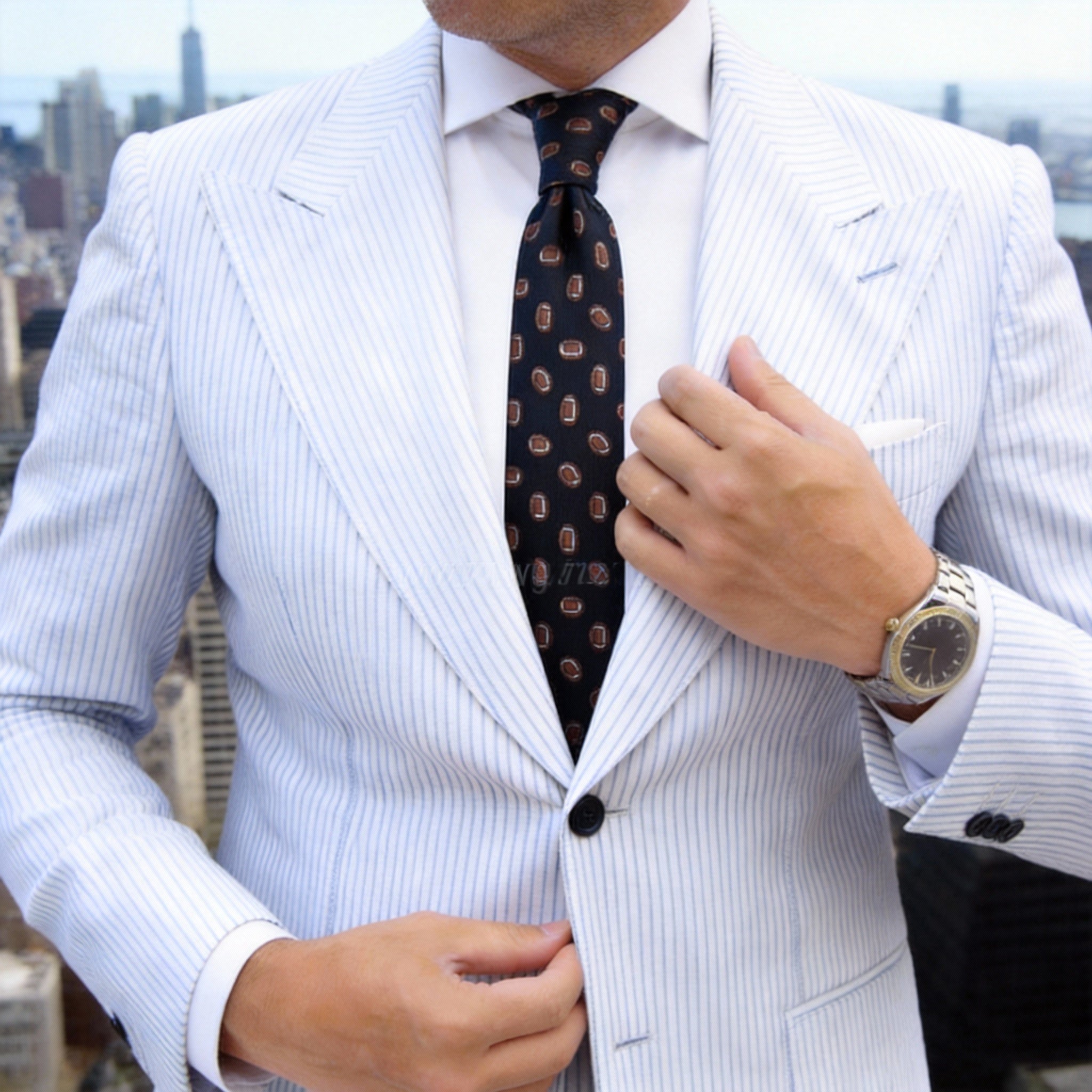 Black With Brown Oval Necktie