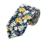 Navy Yellow Floral Necktie
