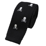 Black Knitted Skull Tie