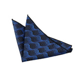 Black Blue Wave Pocket Square