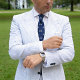 Blue with White Bicycle Necktie