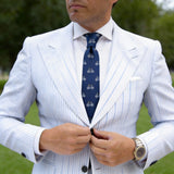 Blue with White Bicycle Necktie