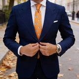 Orange With Blue Bicycle Necktie
