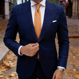 Orange With Blue Bicycle Necktie