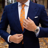 Orange With Blue Bicycle Necktie