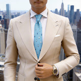 Light Blue With Blue White Lighthouse Necktie