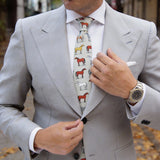 Light Gray with Horses Necktie