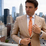 Orange With Blue And White Lighthouse Necktie