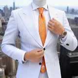 Orange With Blue Sailboat Necktie