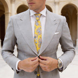 Yellow with Blue Paisley Necktie