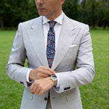 Navy Blue With Red And Blue Paisley Necktie