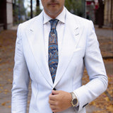 Navy With Blue Orange Paisley Necktie