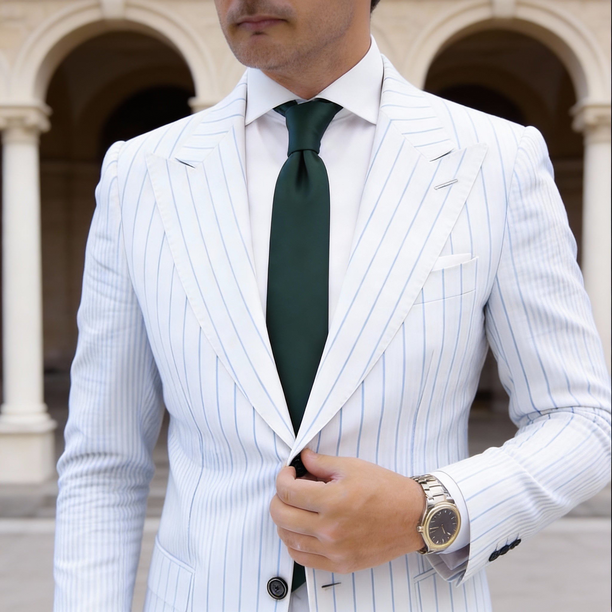 Green Solid Necktie