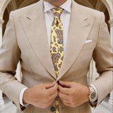 Yellow Necktie With Blue Paisley