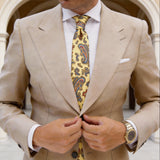 Yellow Necktie With Blue Paisley