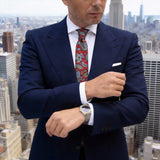 Red With Green Paisley Necktie