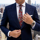 Red With Green Paisley Necktie